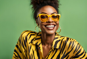Fashionable happy smiling Black woman
