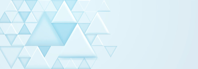 Abstract background with large and small triangular shapes in light blue colors