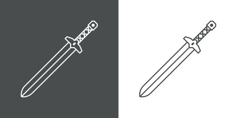 Espada vikinga. Silueta de espada medieval