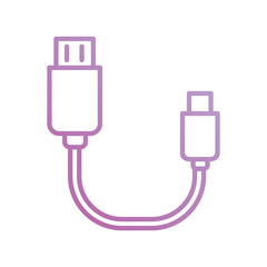 usb cable icon with white background vector stock illustration