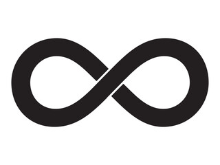 infinity symbol  - simple with discontinuation - isolated - vector .Infinity vector eps symbol illustration isolated on white background. - obrazy, fototapety, plakaty