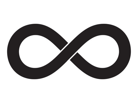 infinity symbol  - simple with discontinuation - isolated - vector .Infinity vector eps symbol illustration isolated on white background.