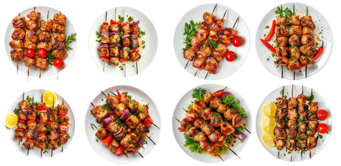 set of kebabs plates