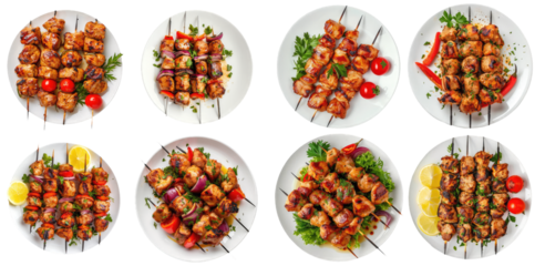 set of kebabs plates