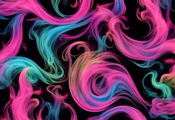 Colored background with winding clouds of smoke