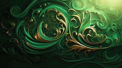 A close up view of a vibrant green and gold background. Perfect for adding a pop of color to any design or project
