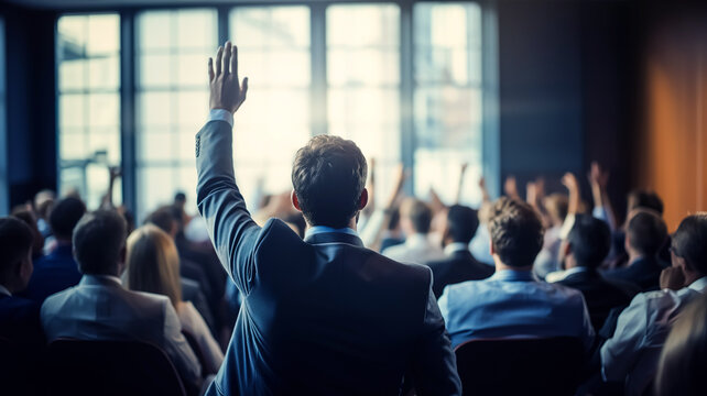 Expression opinion or power of voice concepts with person raising hand.teamwork decision voting and agreement of organization board.confidence of human mindset.business ideas