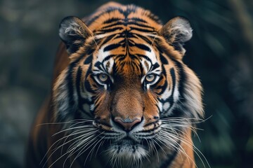 Portrait of bengal tiger, closeup