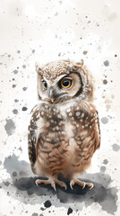 illustration of an owl in watercolor