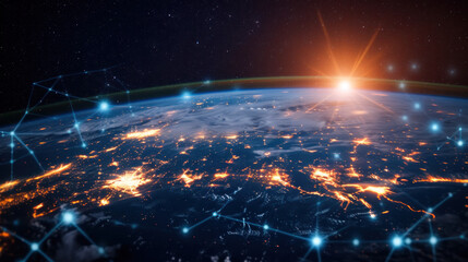 Obraz premium Nighttime View of Earth From Space