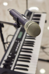 Detail take of a stage ready for a gig