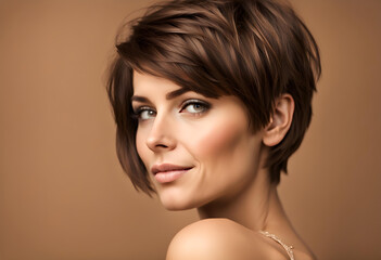 Portrait of a beautiful brown-haired woman