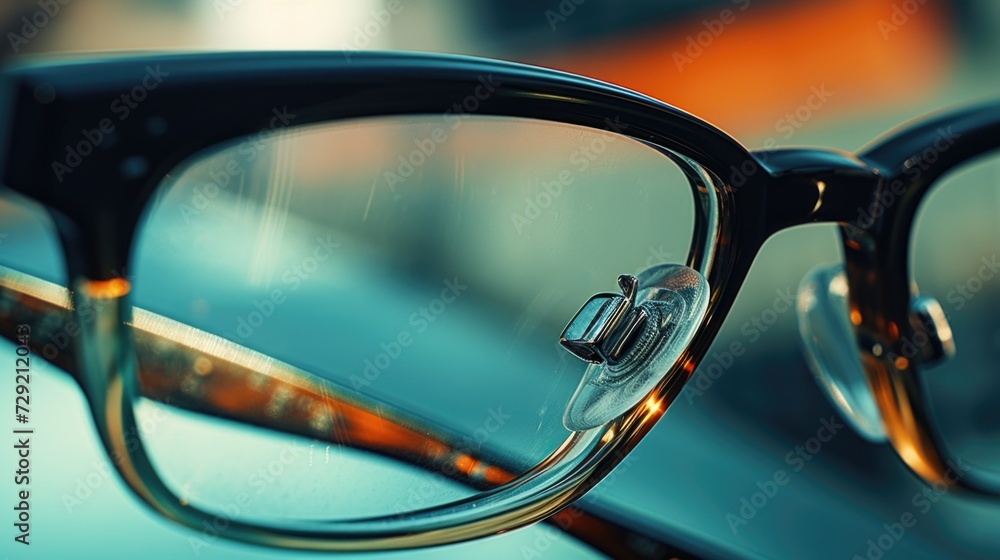 Poster glasses sitting on top of a table. suitable for various concepts and themes