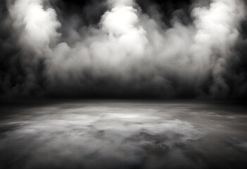 Abstract image of dark room concrete floor