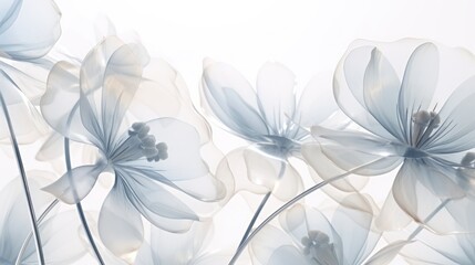 Close-Up of Light Blue Flowers on a White Background. Wallpaper.