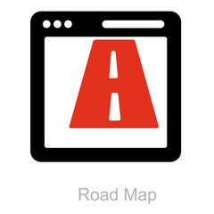 road map and location icon concept