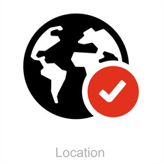 location and global icon concept
