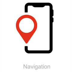 navigation and pin icon concept