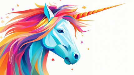 Obraz na płótnie Canvas Colorful unicorn head