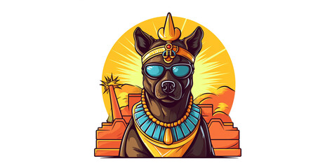 Fototapeta premium cartoon simple coloring a pharaoh king