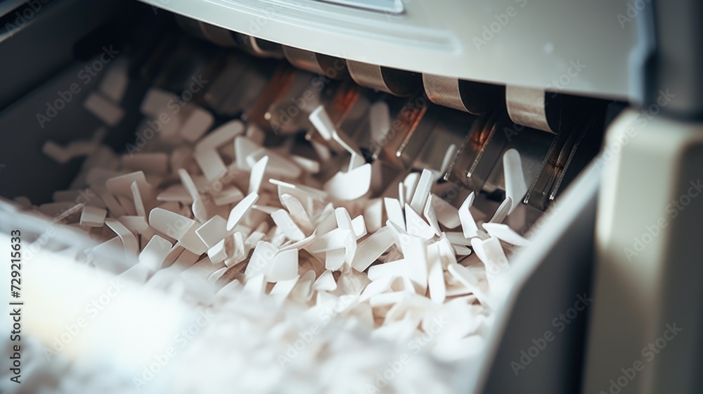 Aufkleber A detailed view of a machine with paper inside. This image can be used to illustrate office equipment or document processing