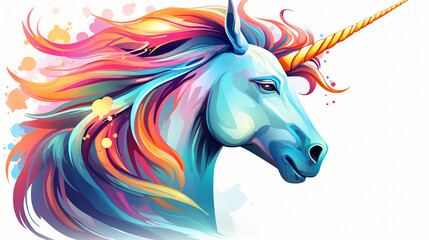 Obraz na płótnie Canvas Colorful unicorn head