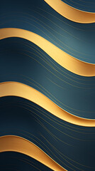 Blue and Gold Background With Wavy Lines