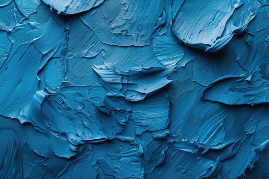 Close Up Of Blue Paint On A Wall. Can Be Used For Interior Design Projects Or As A Background Texture.