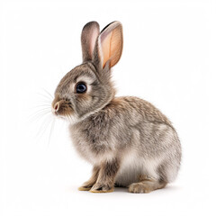 Obraz premium Bunny isolated on white background with full depth of field and deep focus fusion