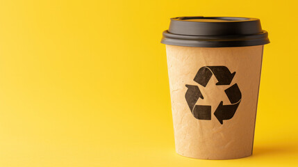 Cup of Coffee With Recyclable Sticker