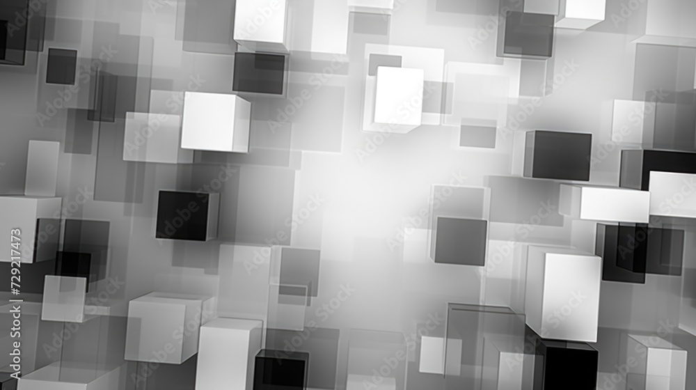 Poster a black and white photo of a bunch of cubes. suitable for various design projects