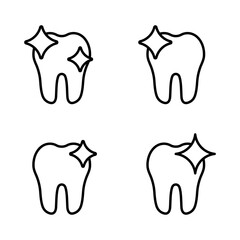 Tooth whitening icon, line icon with editable stroke.