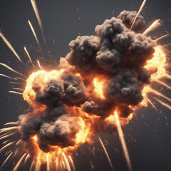 Explosion cloud, explosion effect, realistic explosion boom, realistic fire explosion