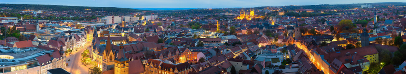 Erfurt Überblick Nachts Altstadt