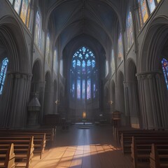 Obraz premium Cathedral and Stained Glass