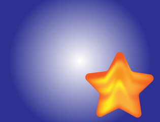 orange star on a blue background gradient, 