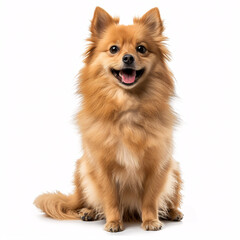 Obraz premium spitz dog isolated on white background with full depth of field and deep focus fusion 