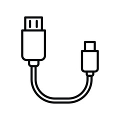 usb cable icon with white background vector stock illustration