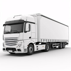 Modern truck isolated on white background with full depth of field and deep focus fusion
