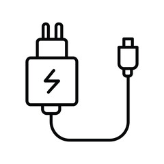 charger icon with white background vector stock illustration