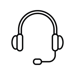 ear phone icon with white background vector stock illustration