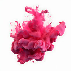 High-speed capture of fuchsia ink dispersion.