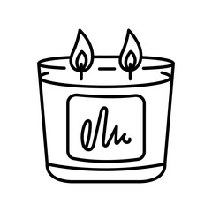 Soy wax candles flat element. Home decorative natural candles.