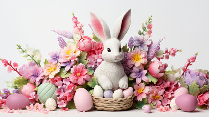 Naklejka na ściany i meble Easter card easter bunny with eggs