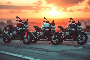 Fototapeta premium Photo of men riding motorcycle