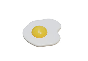 3d fried egg illustration