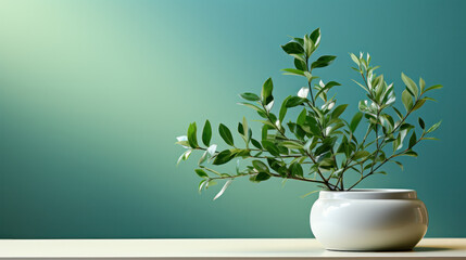 Plant in White Vase on Table