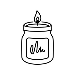 Soy wax candles flat element. Home decorative natural candles.