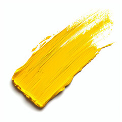 yellow watercolor brush strokes isolated on a white background