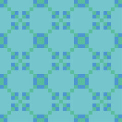 Modern geometric pixel pattern in blue and green